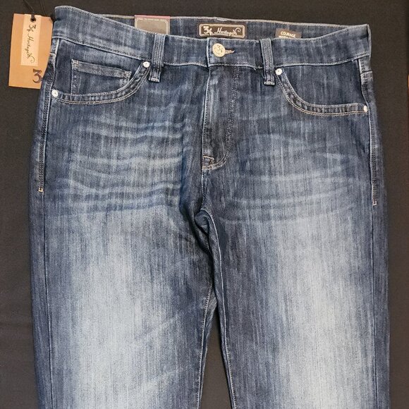 Heritage NWT Cotton Blend Courage Five Pocket Jeans Size 34x34 Blue Denim - Picture 2 of 16
